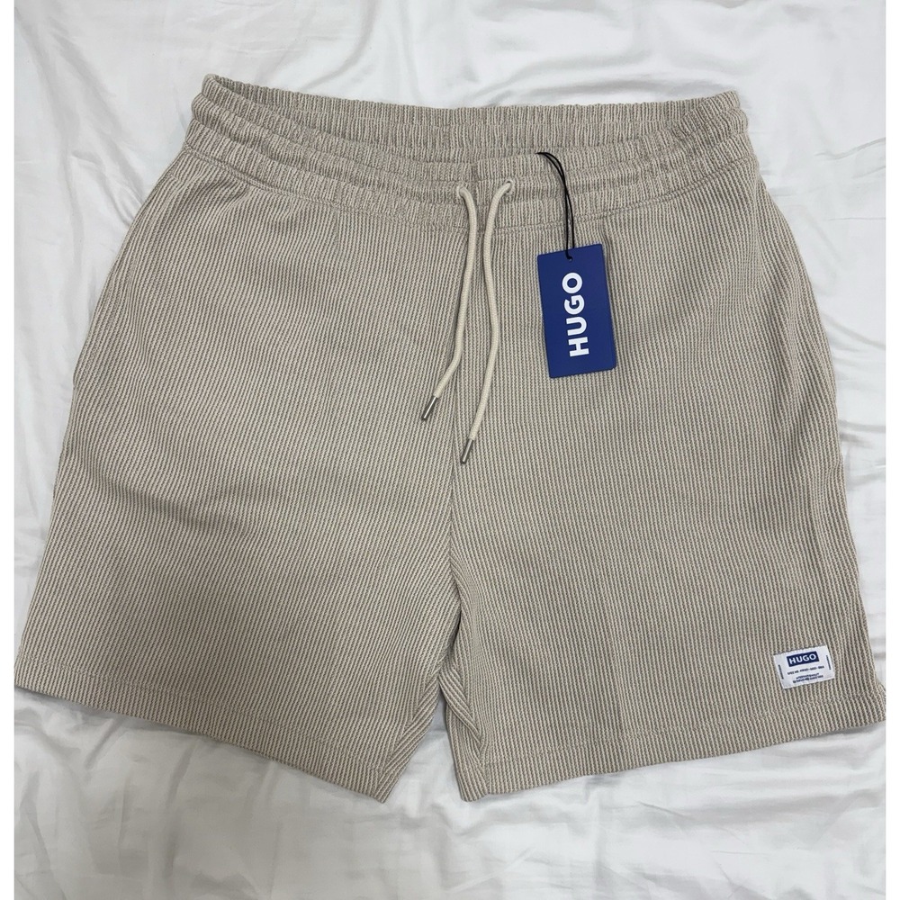HUGO BOSS Shorts NUWAFFLO - 50534451 Light Beige Loose Fit Men's  XXL